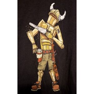 Melvin Brewing T Shirt Mens Large Black Viking Robot Graphic Tee